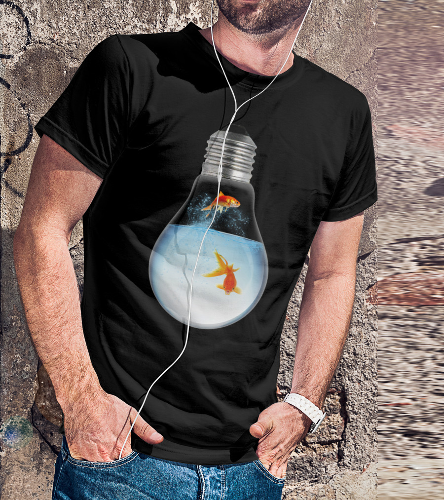 LightBulb Gold Fish Unique Concept Aquatic Essence T-Shirt