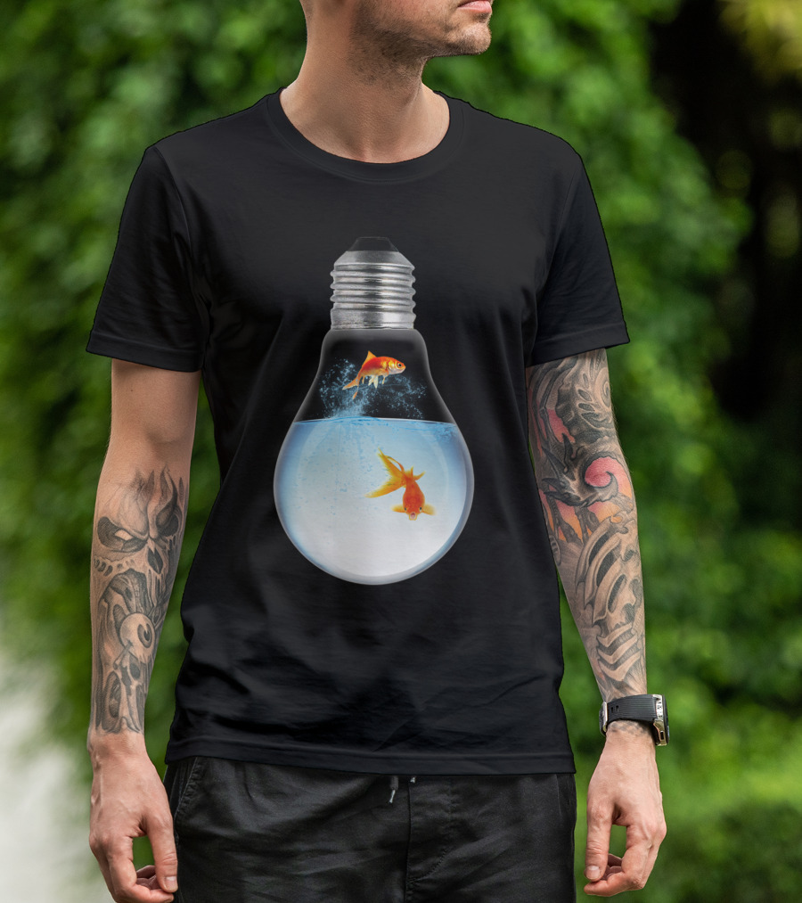 LightBulb Gold Fish Unique Concept Aquatic Essence T-Shirt