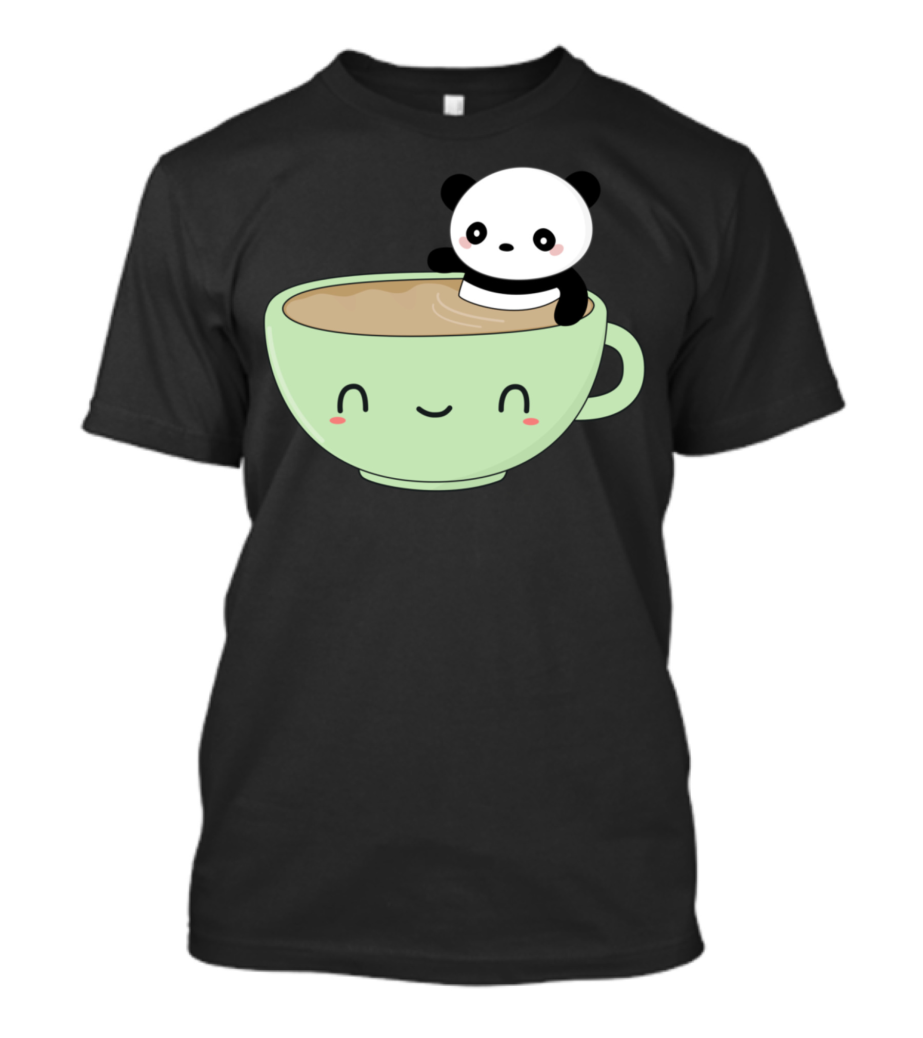 Kawaii Panda Bear In Happy Coffee Cup T-Shirt