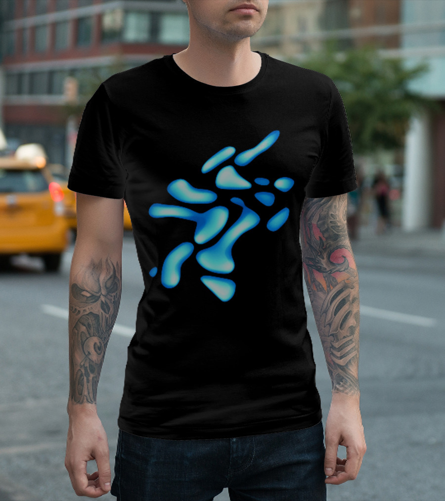 Water Droplet Abstract Blue Shapes T-Shirt