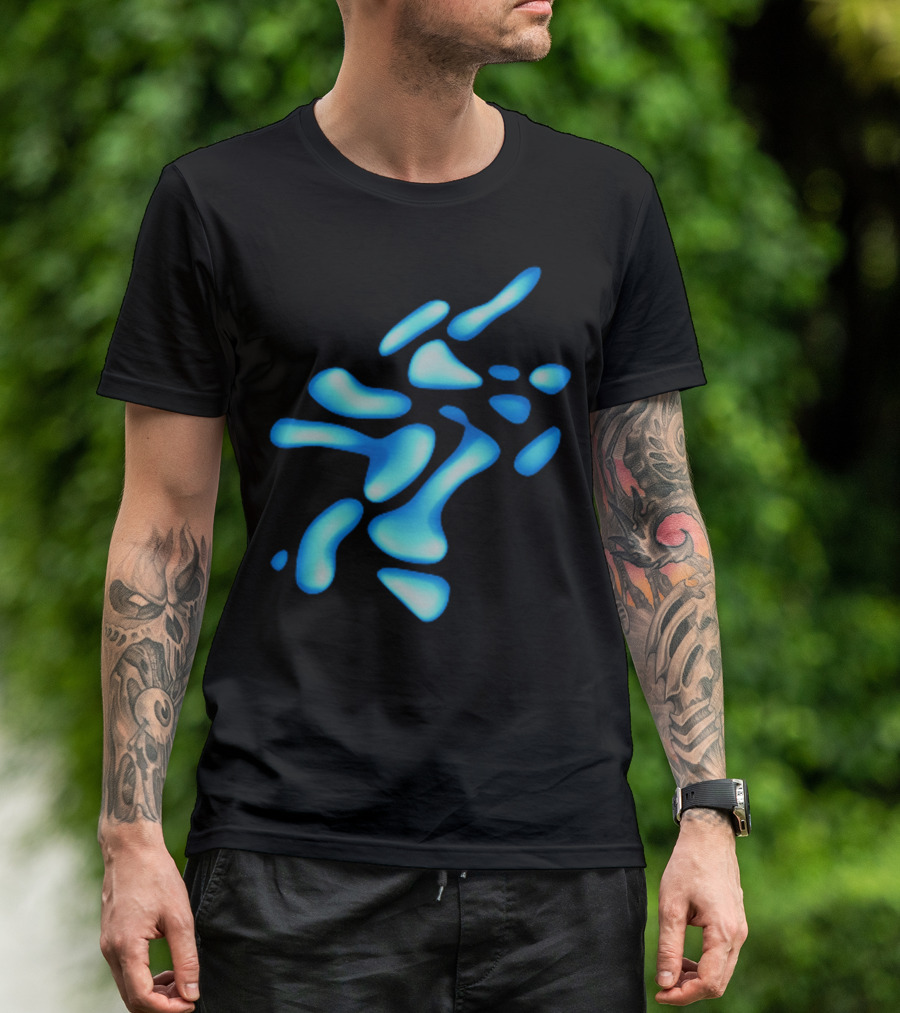 Water Droplet Abstract Blue Shapes T-Shirt