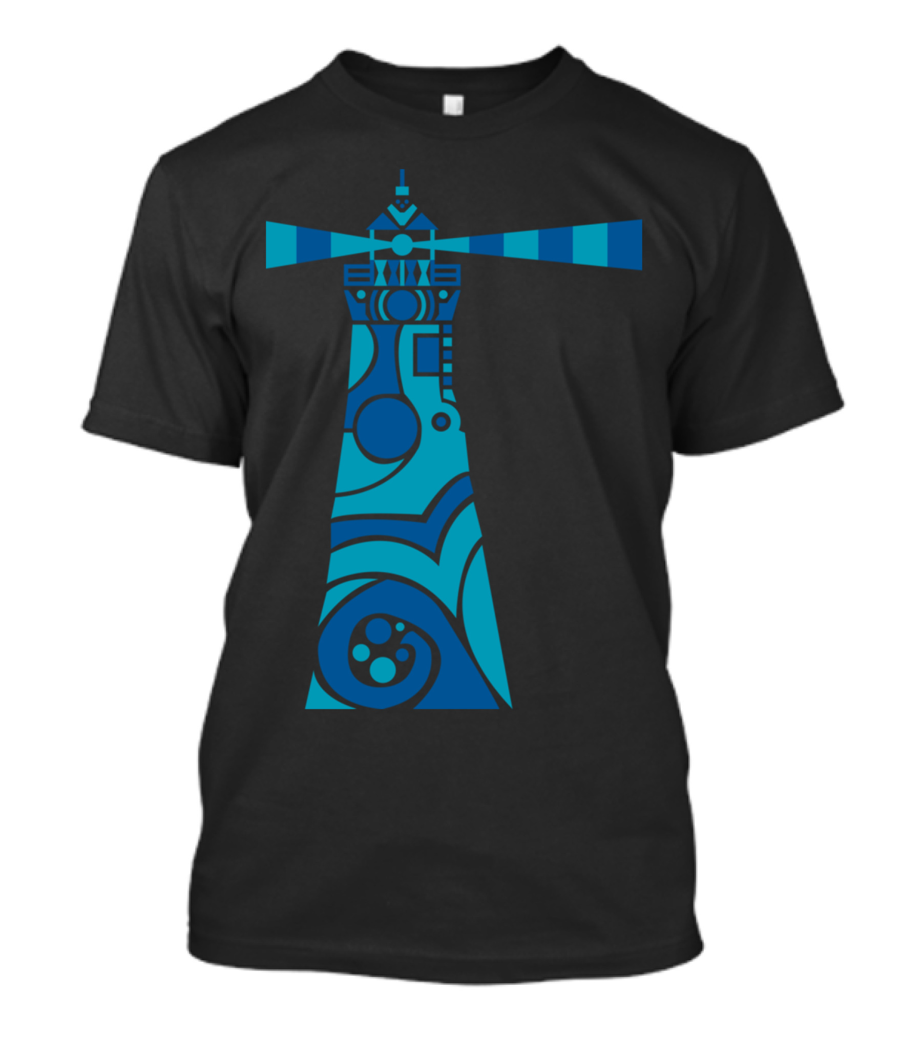 Lighthouse Blue Geometric T-Shirt
