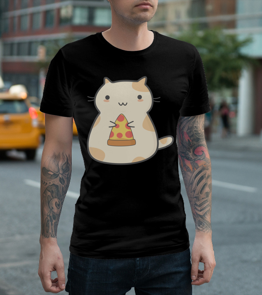 Kawaii Pizza Cat Cute Cartoon T-Shirt