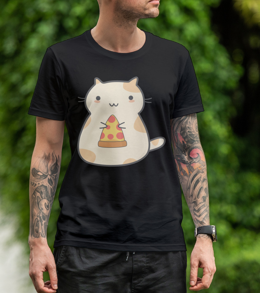 Kawaii Pizza Cat Cute Cartoon T-Shirt