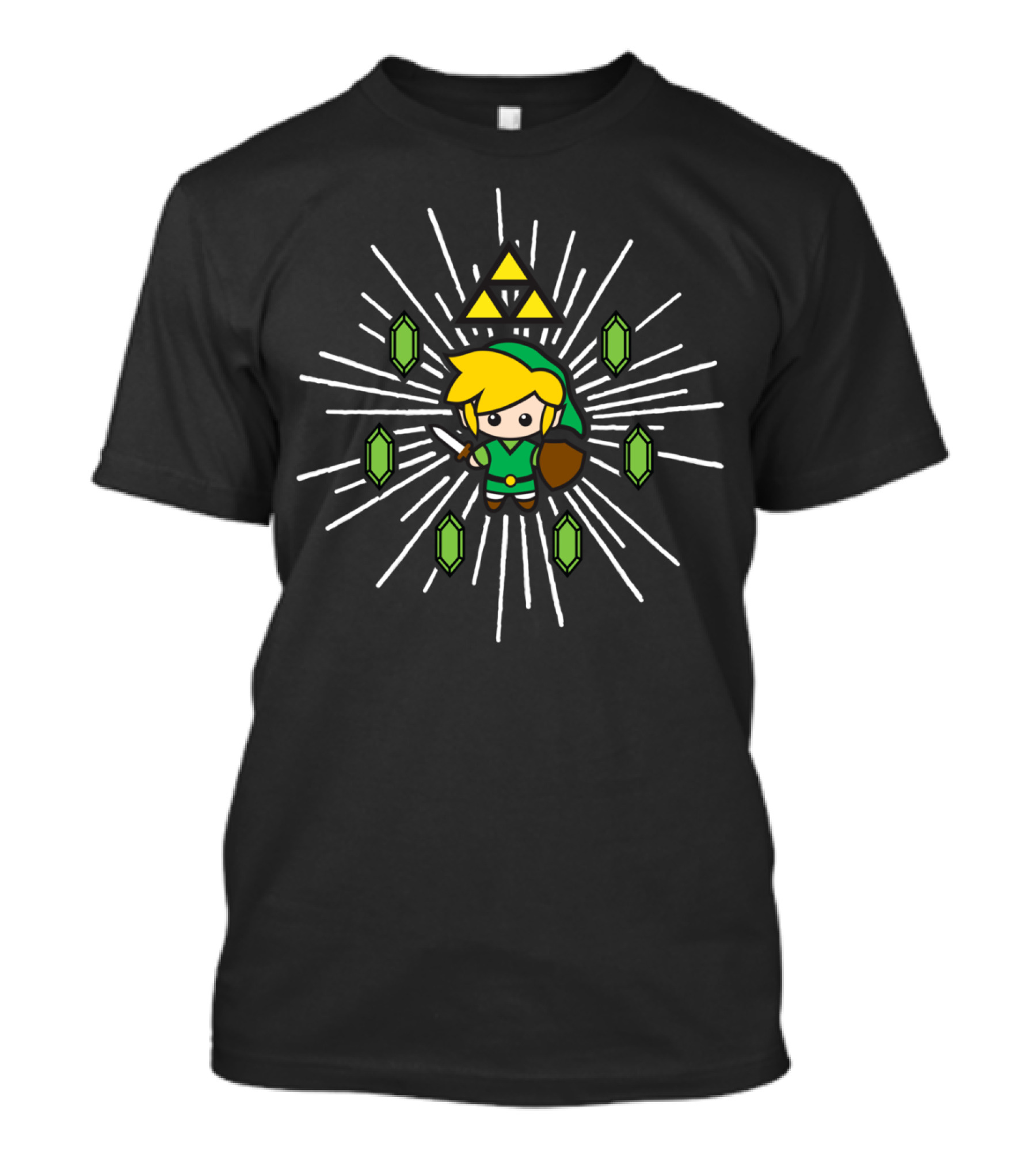 Save The Princess Triforce Quest Adventure With Green Rupees T-Shirt