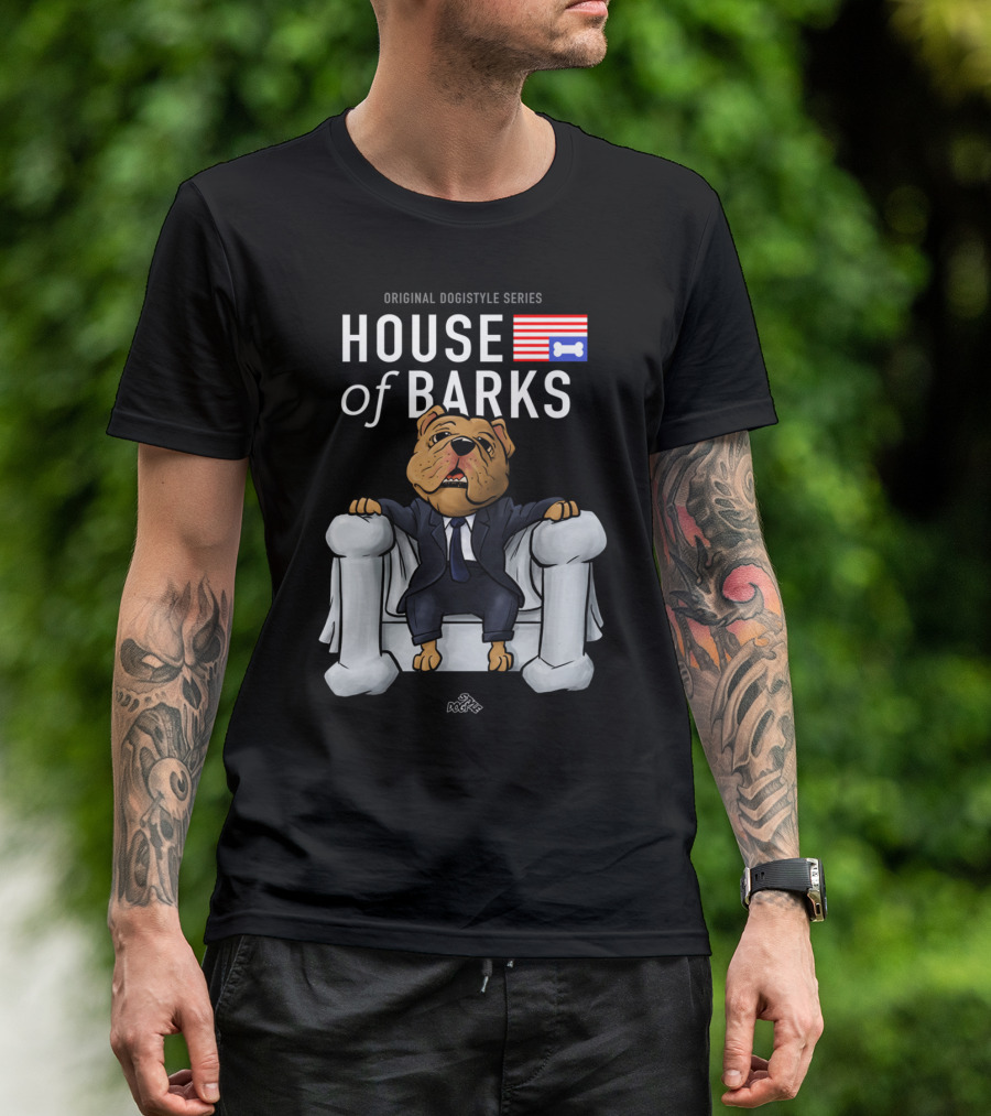 Original Dogistyle Series House Of Barks Cartoon Bulldog T-Shirt