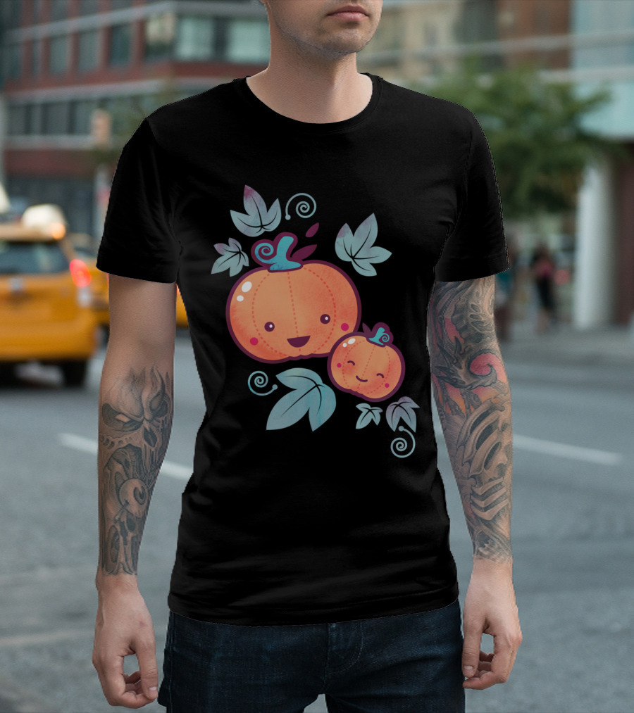 Fall Frolic Pumpkin Smiles and Leaves Duo T-Shirt