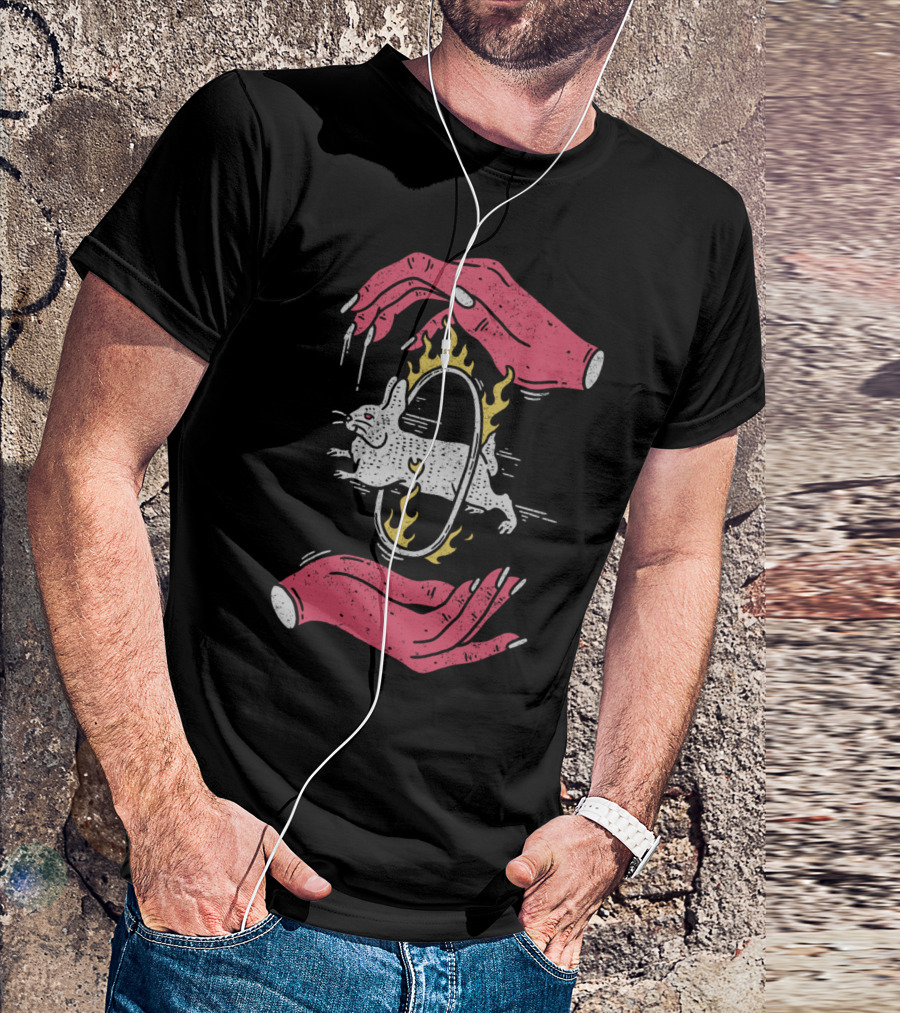 Save The Rabbit Fiery Hoop Escape T-Shirt