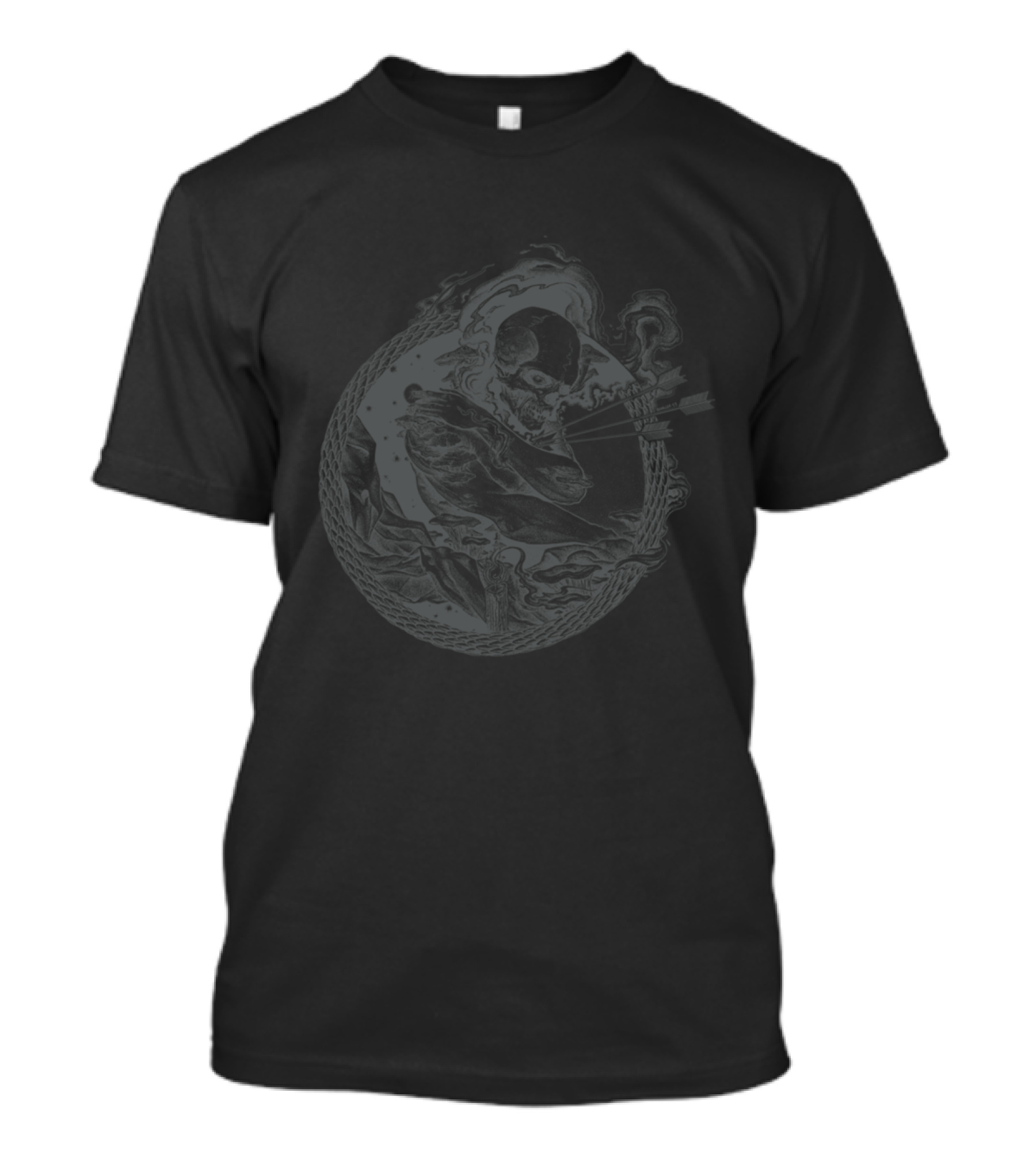 The Wall Of Yawn Skeleton Archer In Dark Misty Circle T-Shirt