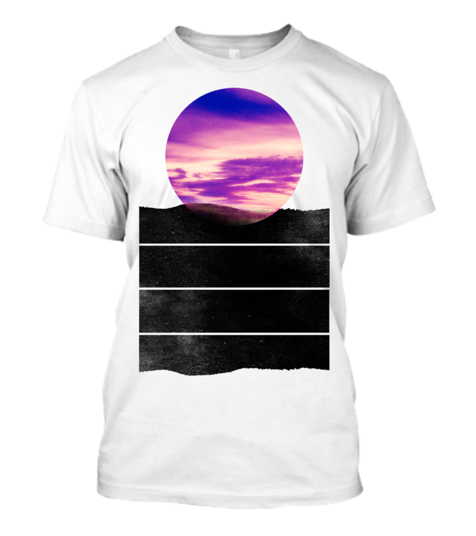 Ready Sun Set Purple Sky Circle T-Shirt