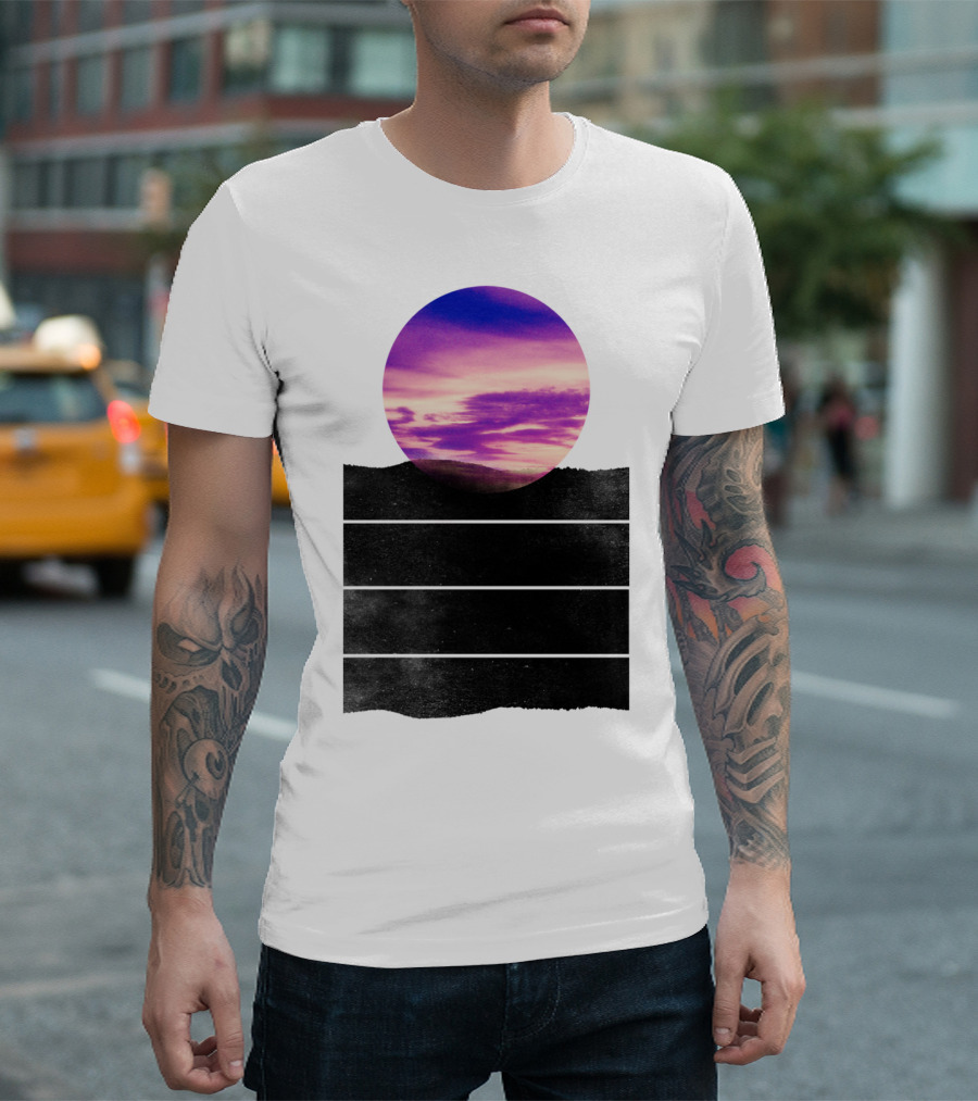 Ready Sun Set Purple Sky Circle T-Shirt