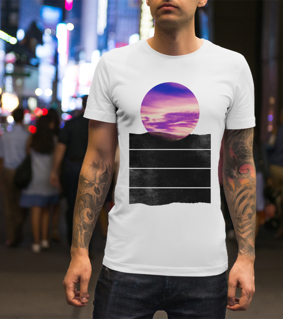 Ready Sun Set Purple Sky Circle T-Shirt