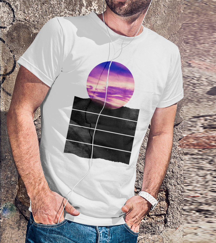 Ready Sun Set Purple Sky Circle T-Shirt