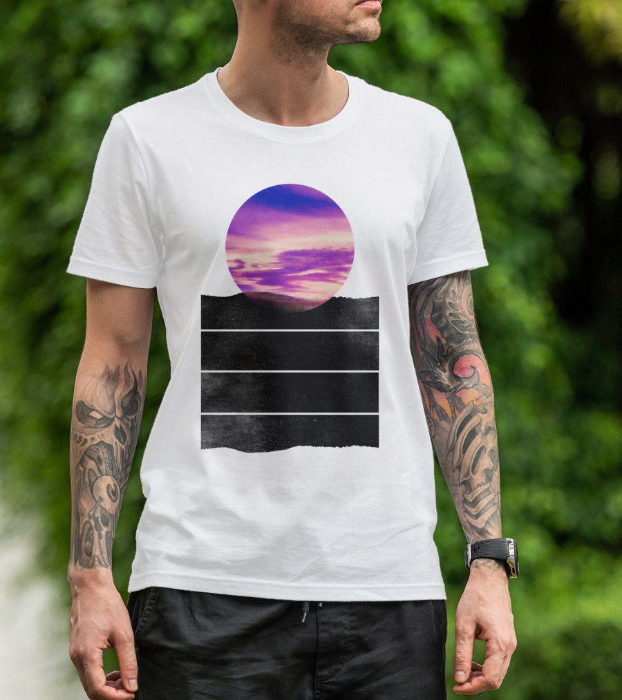 Ready Sun Set Purple Sky Circle T-Shirt