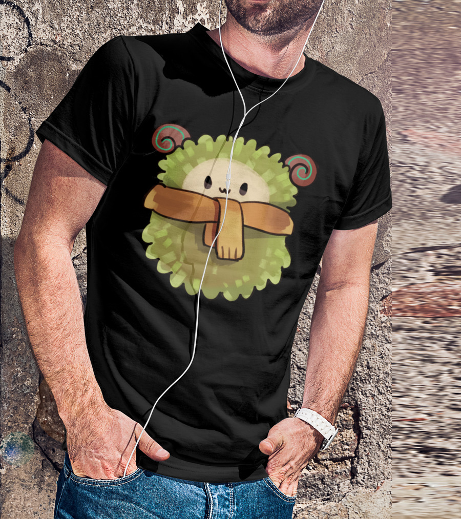 Kawaii Sheep Cute Fluffy Character With Cozy Scarf T-Shirt
