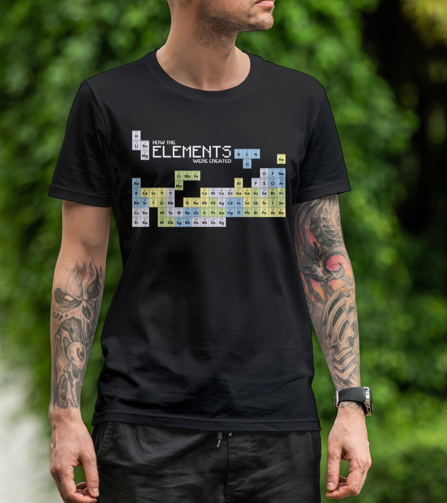 How The Elements Were Created: Periodic Table Design With Block Elements T-Shirt
