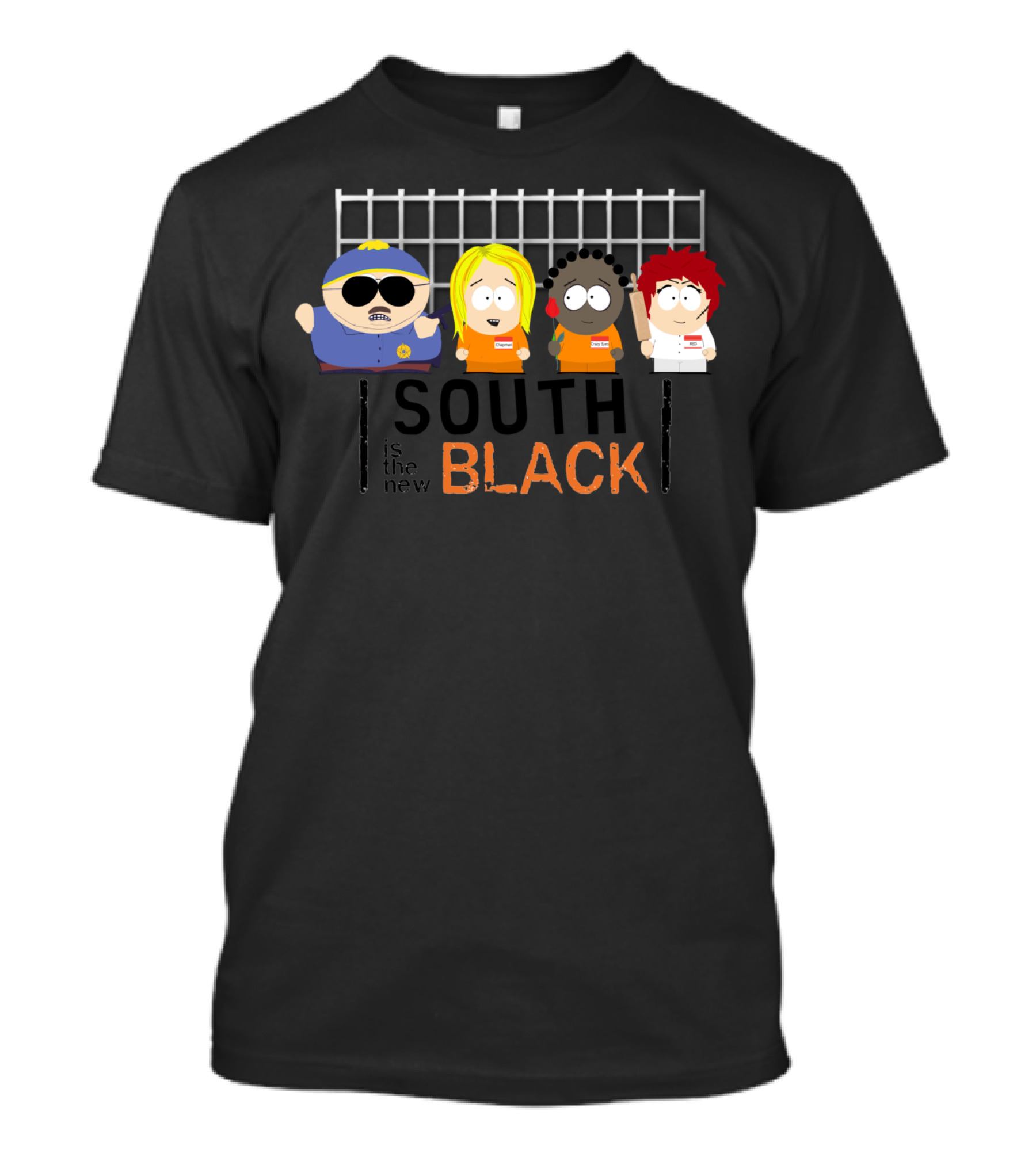 South Is The New Black South Park Characters Prison T-Shirt