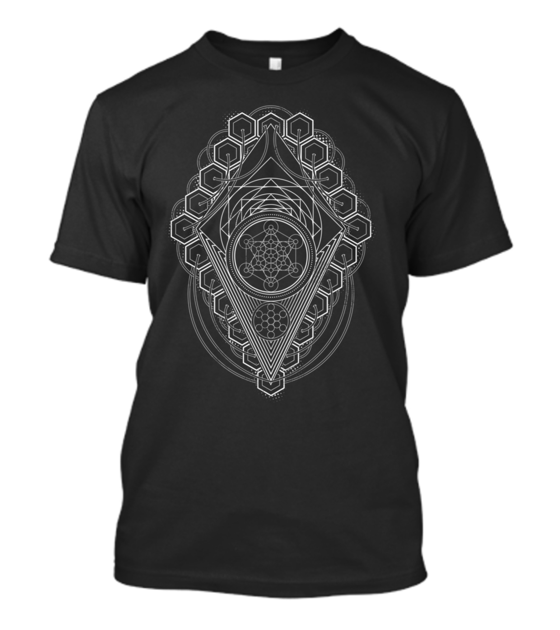 Metatron's Cube Sacred Geometry Platonic Fruit Salad Elements T-Shirt