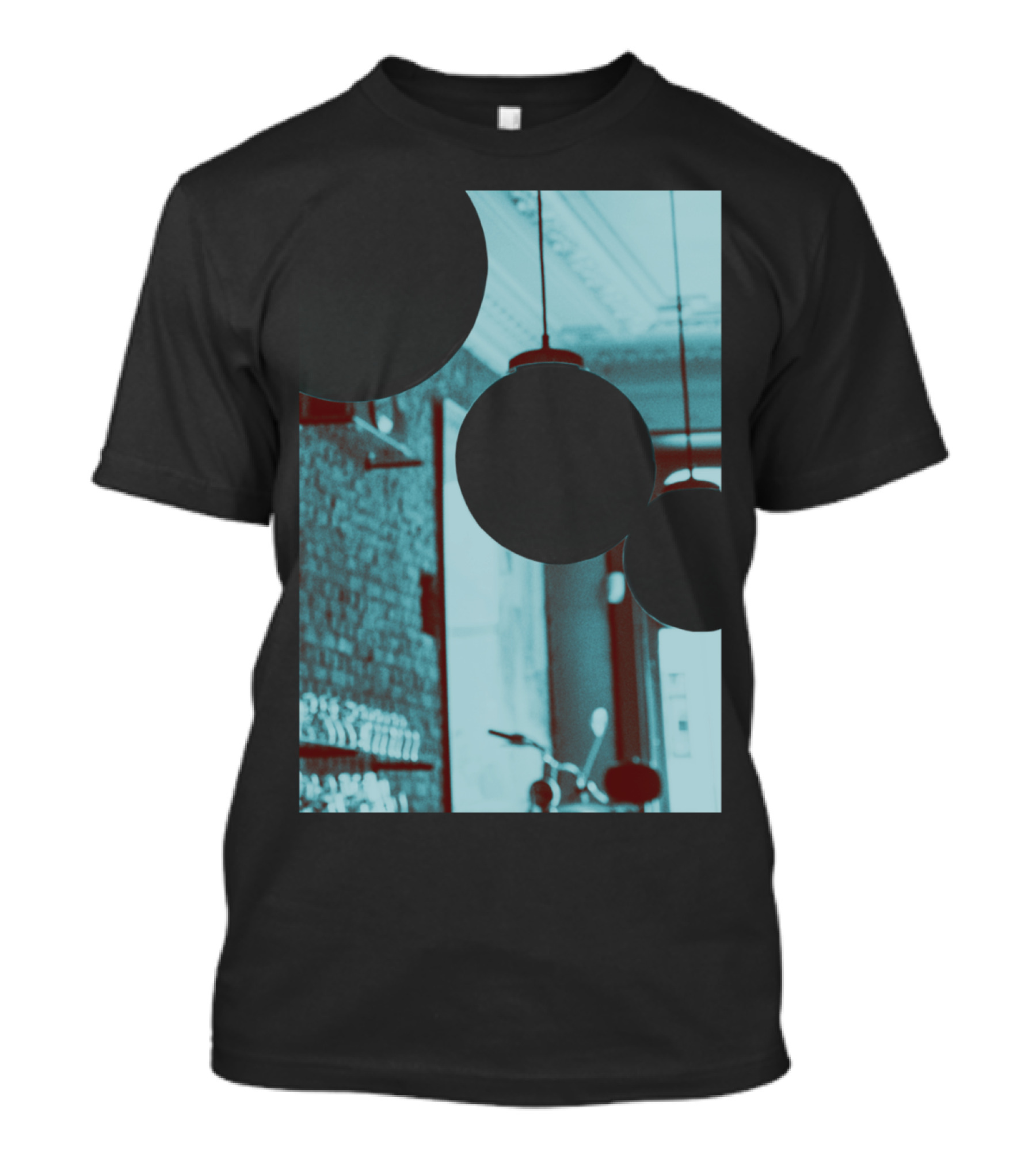 Lights Interior Pendant Spheres In Blue Tone T-Shirt