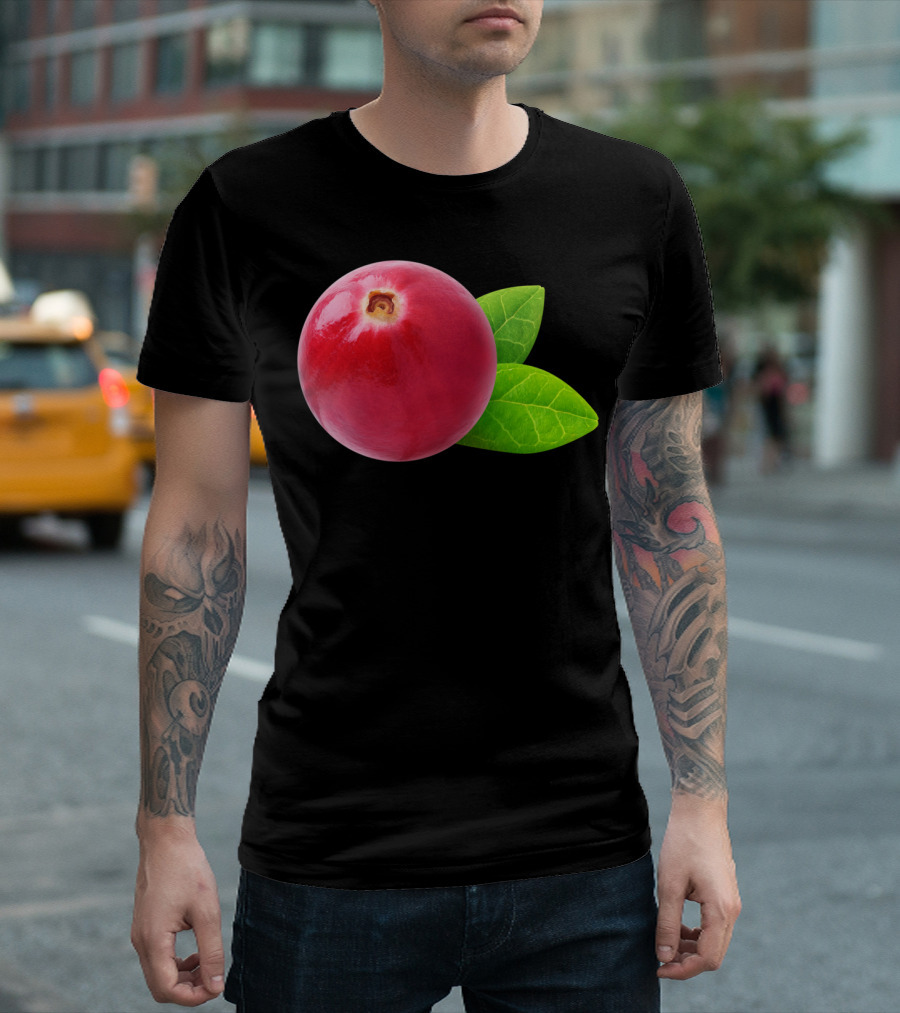 One Cranberry Sti With Green Leaves T-Shirt