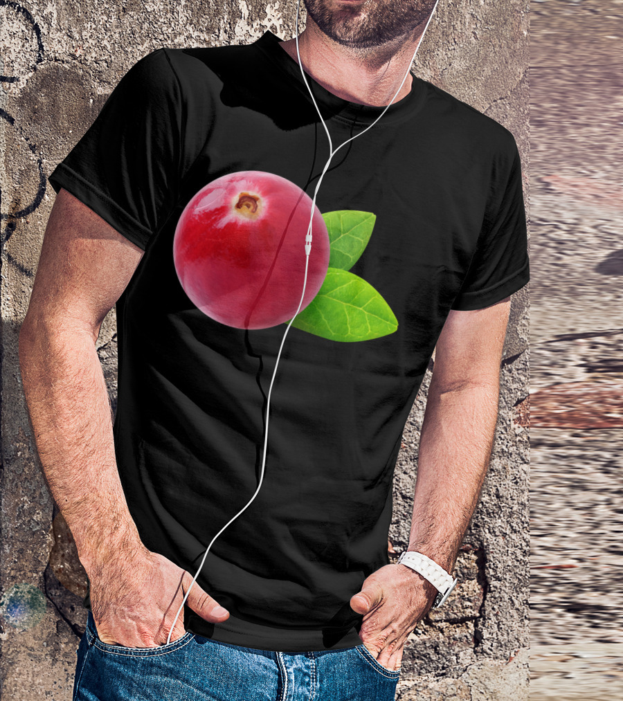 One Cranberry Sti With Green Leaves T-Shirt