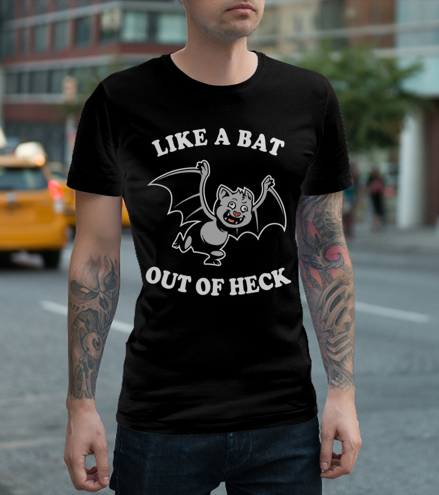 Like A Bat Out Of Heck Flying Cartoon Bat T-Shirt