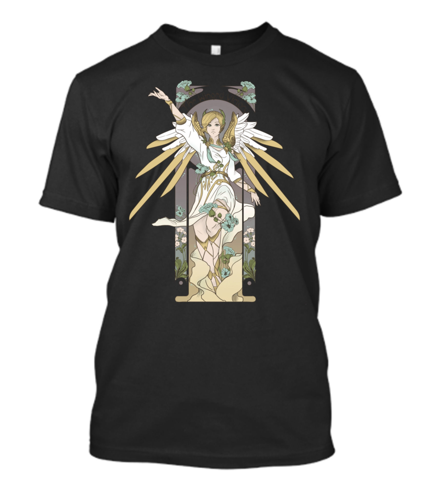 The Winged Victory Angelic Art Nouveau Goddess T-Shirt