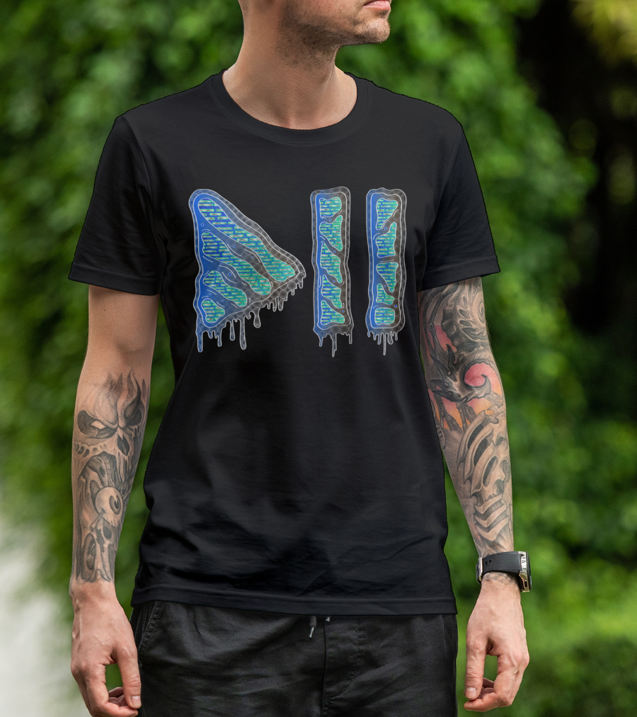 Play Pause Melted Digital Symbol Retro T-Shirt