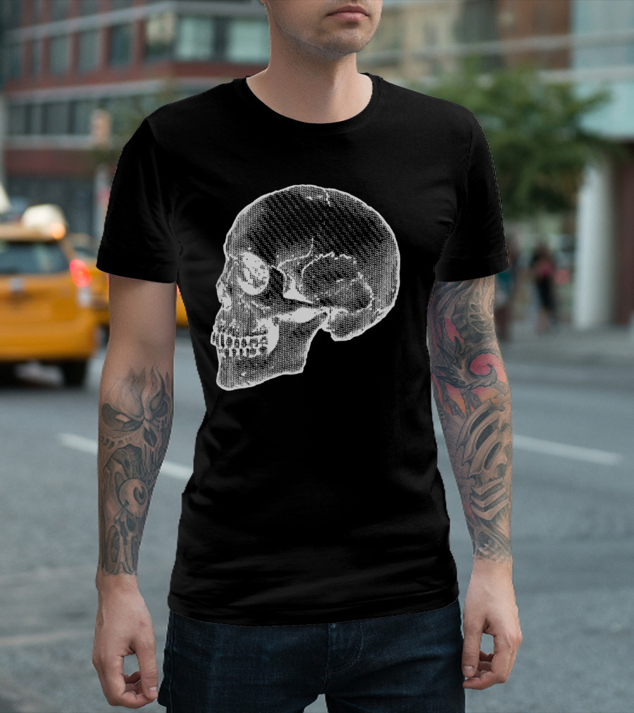 New Wave Skull Halftone Aesthetic T-Shirt