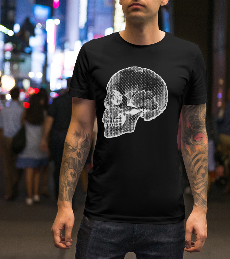 New Wave Skull Halftone Aesthetic T-Shirt