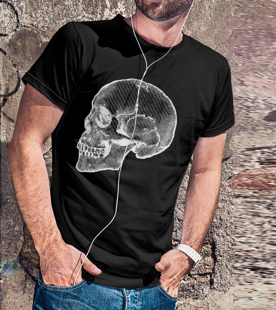 New Wave Skull Halftone Aesthetic T-Shirt