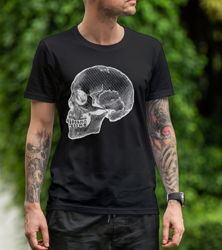 New Wave Skull Halftone Aesthetic T-Shirt
