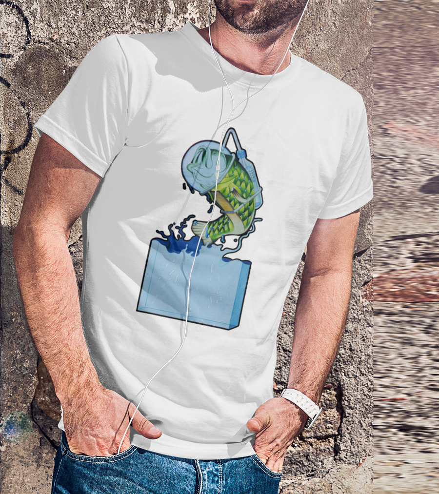One Giant Leap For Fishkind Astronaut Fish Breaking Free Of Water Helmet And Space Suit T-Shirt