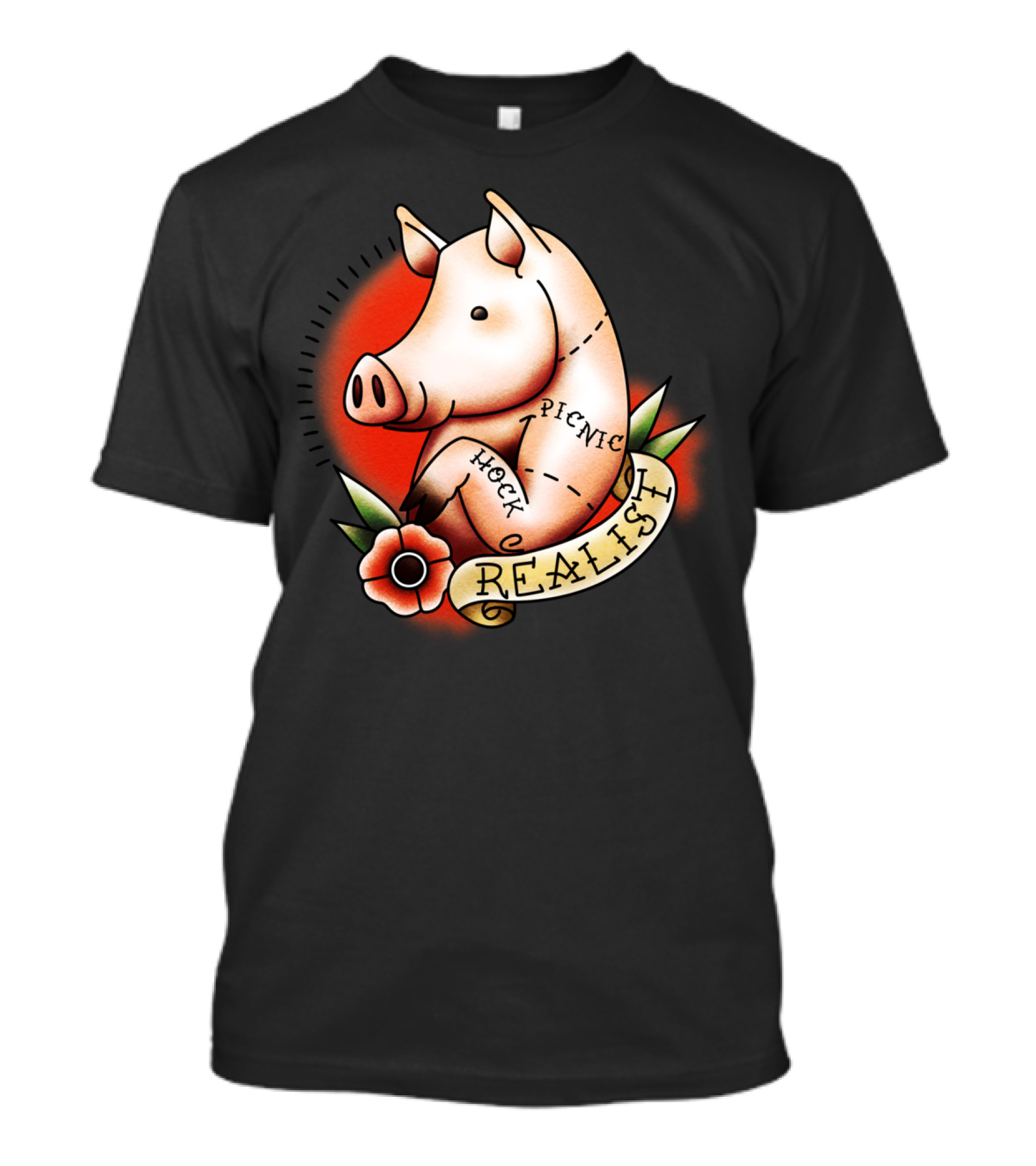 Realist Pig Hock Picnic Old School Tattoo T-Shirt