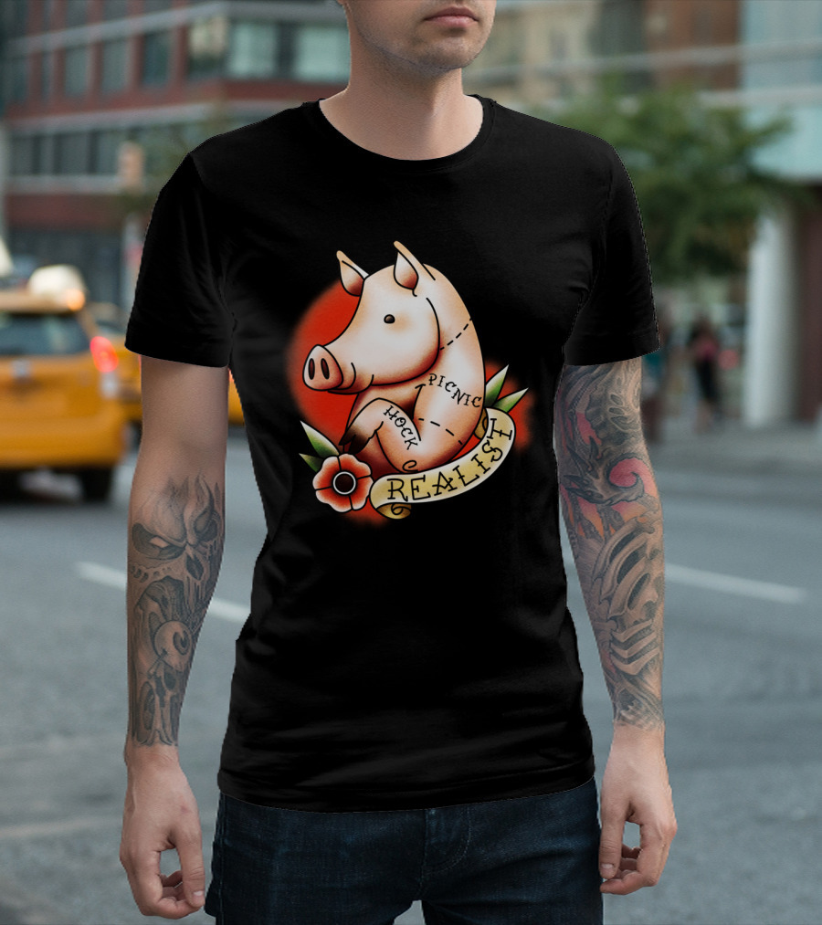 Realist Pig Hock Picnic Old School Tattoo T-Shirt