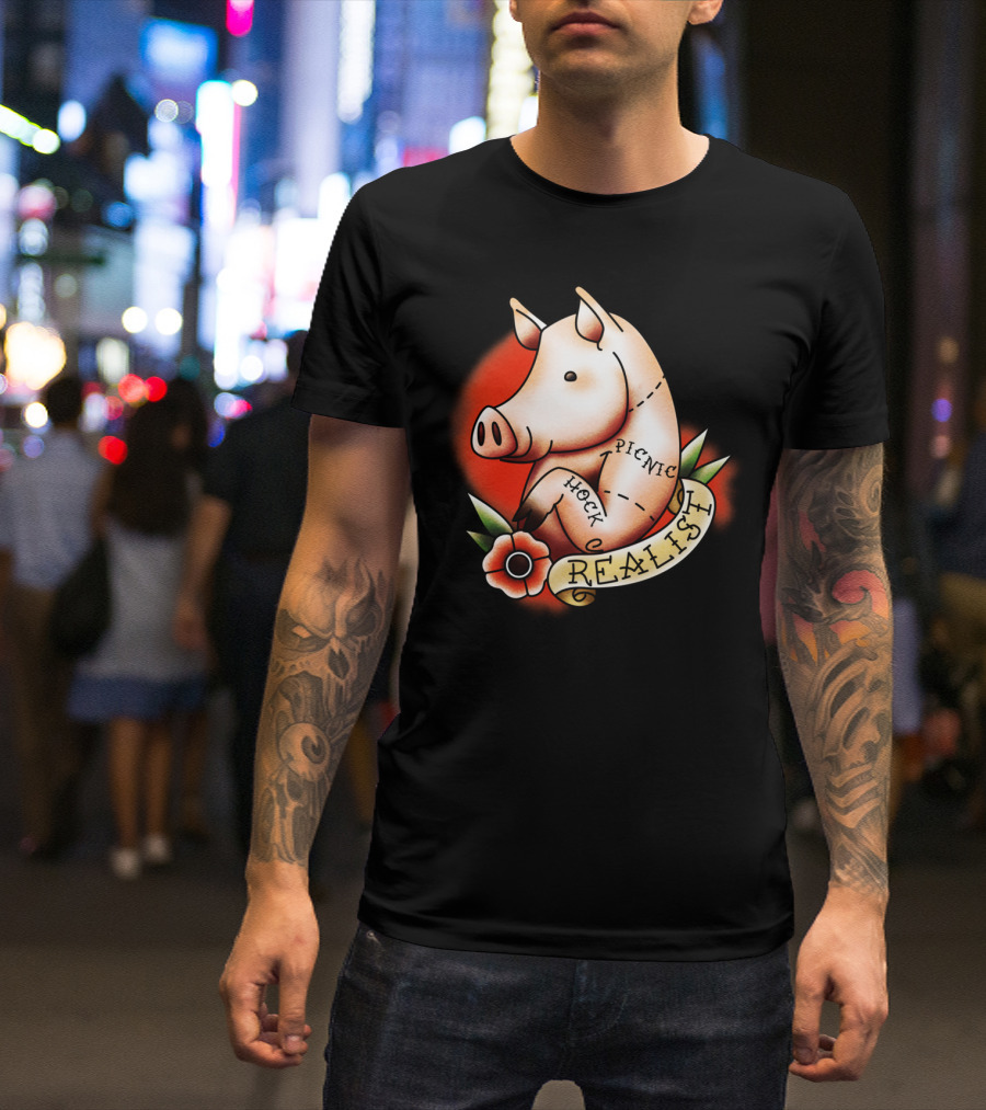 Realist Pig Hock Picnic Old School Tattoo T-Shirt