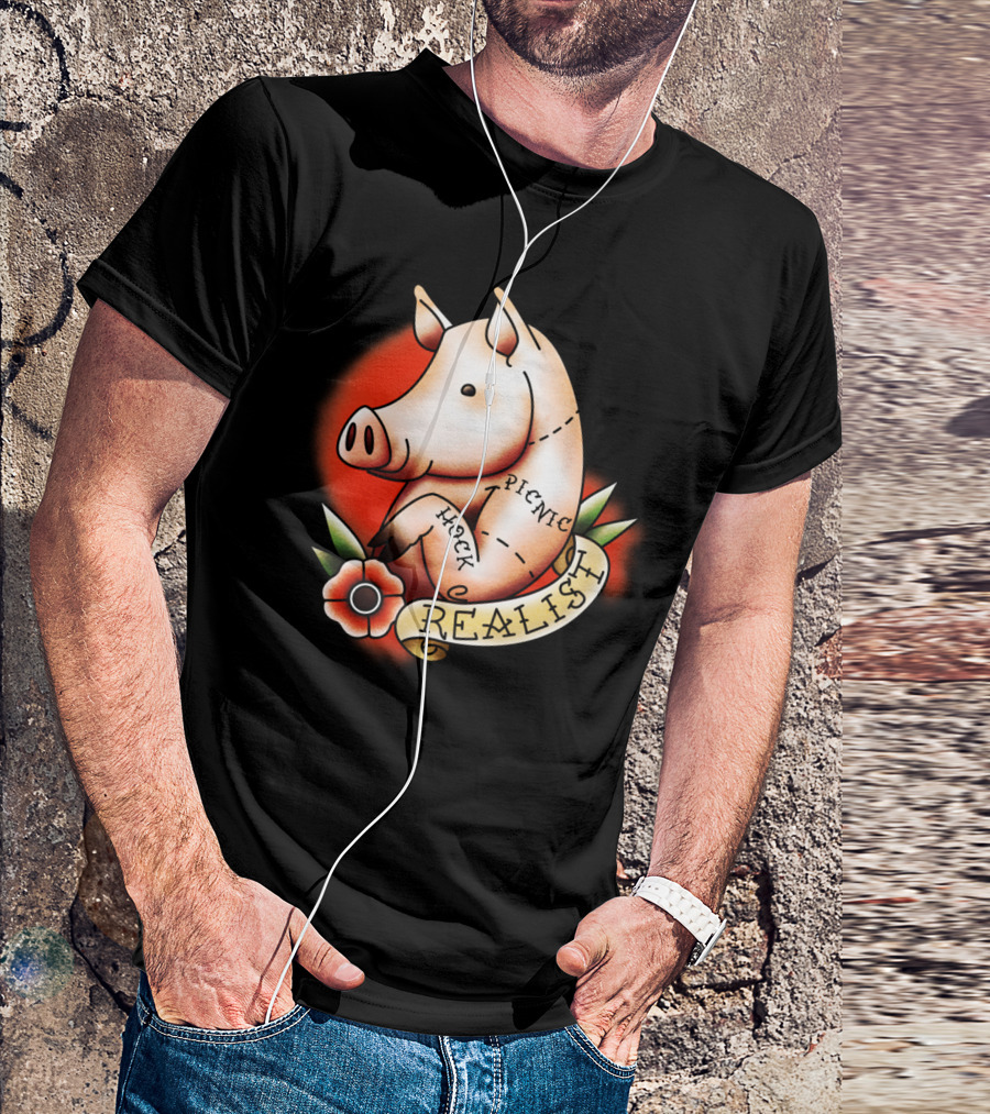 Realist Pig Hock Picnic Old School Tattoo T-Shirt