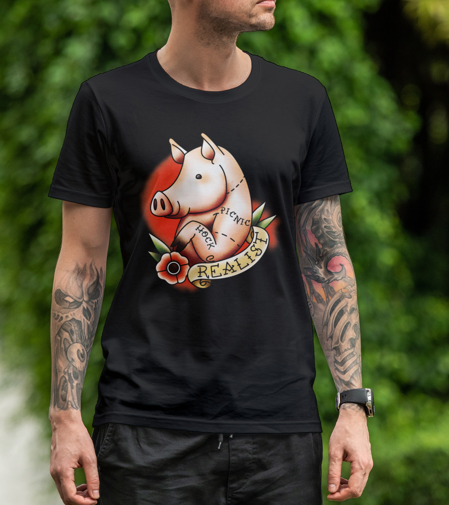 Realist Pig Hock Picnic Old School Tattoo T-Shirt
