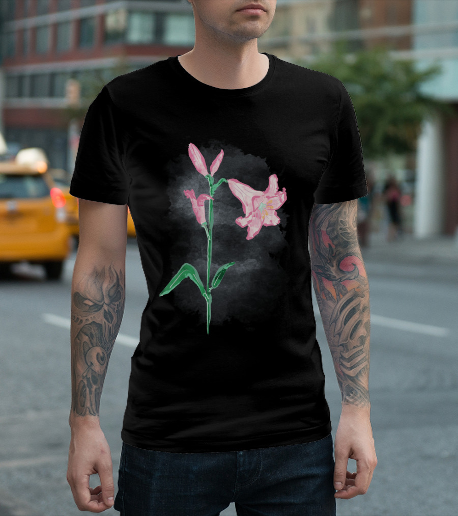 Lily Flower Pink Botanical T-Shirt