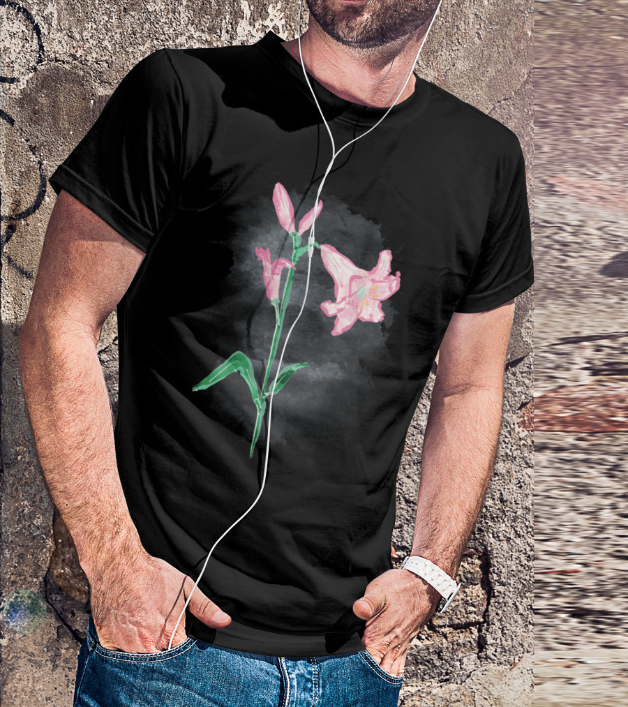 Lily Flower Pink Botanical T-Shirt