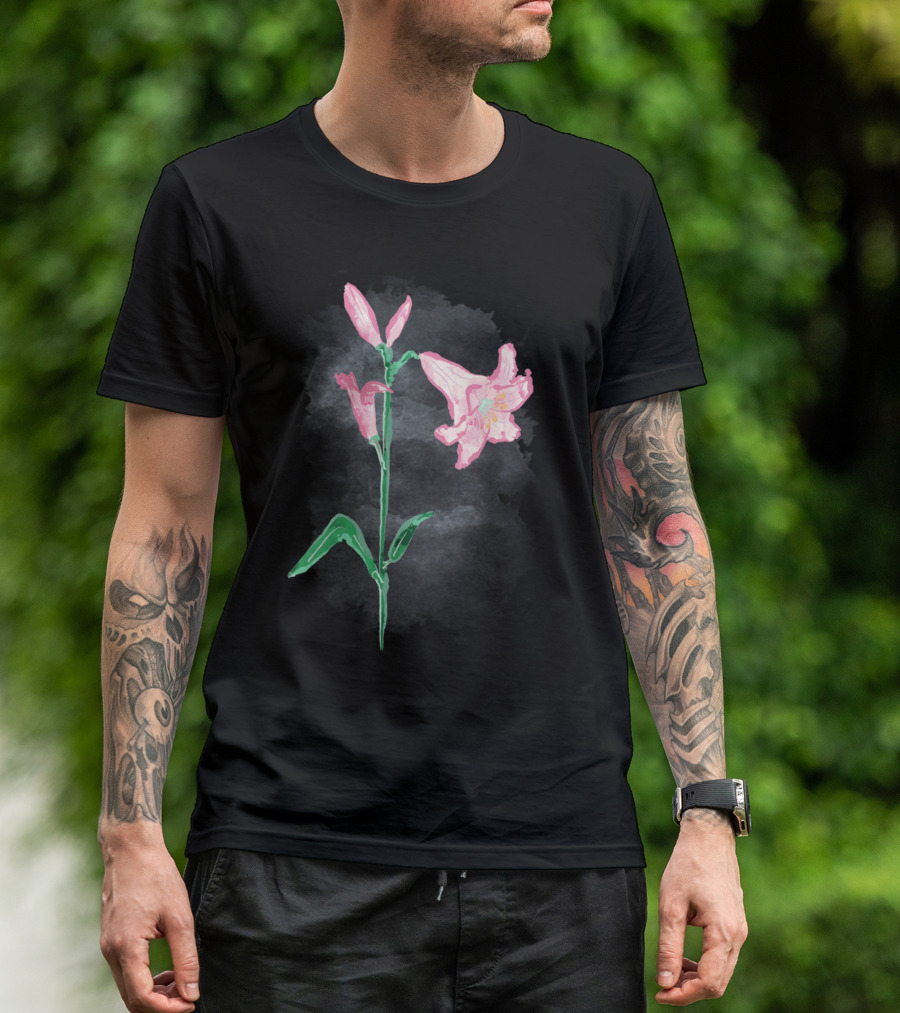 Lily Flower Pink Botanical T-Shirt