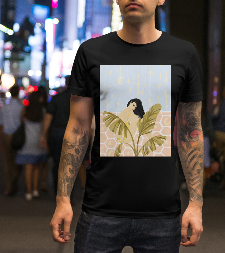 Moon And Stars Palms Honeycomb Sky T-Shirt