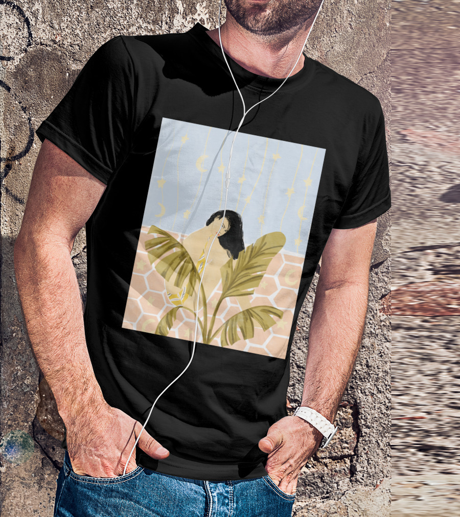Moon And Stars Palms Honeycomb Sky T-Shirt