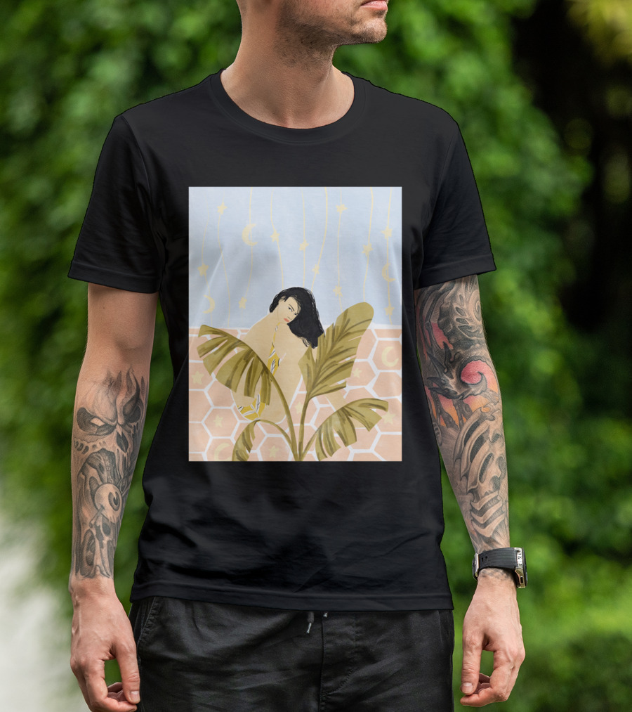 Moon And Stars Palms Honeycomb Sky T-Shirt
