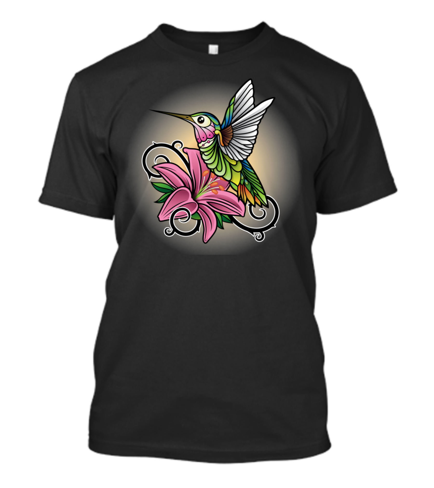 HUMMING BIRD COLORFUL FLORAL T-Shirt