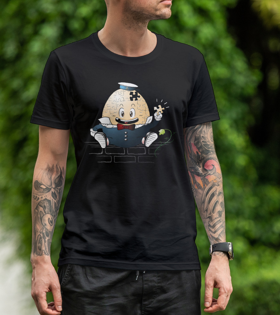 Humpty Dumpty Puzzle Piece Sailor Outfit Sitting On Wall T-Shirt