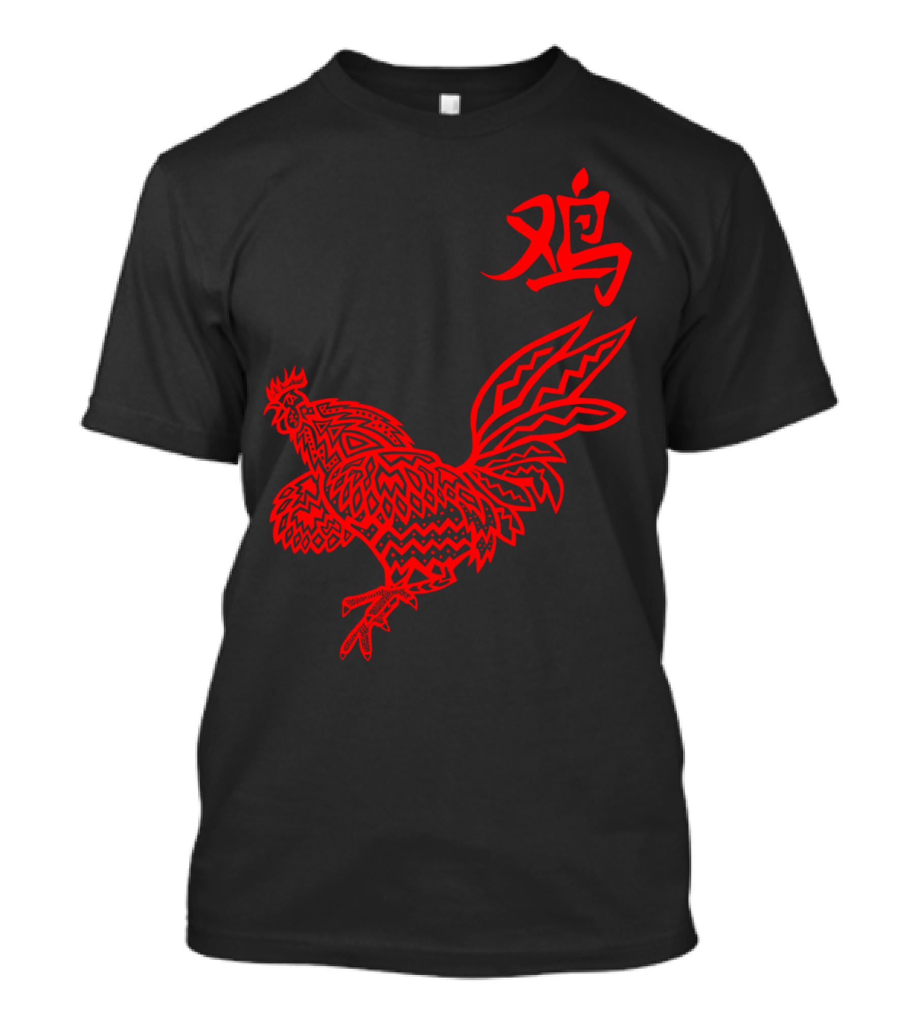 The Year Of The Rooster Chinese Zodiac Symbol Red Pattern Rooster T-Shirt