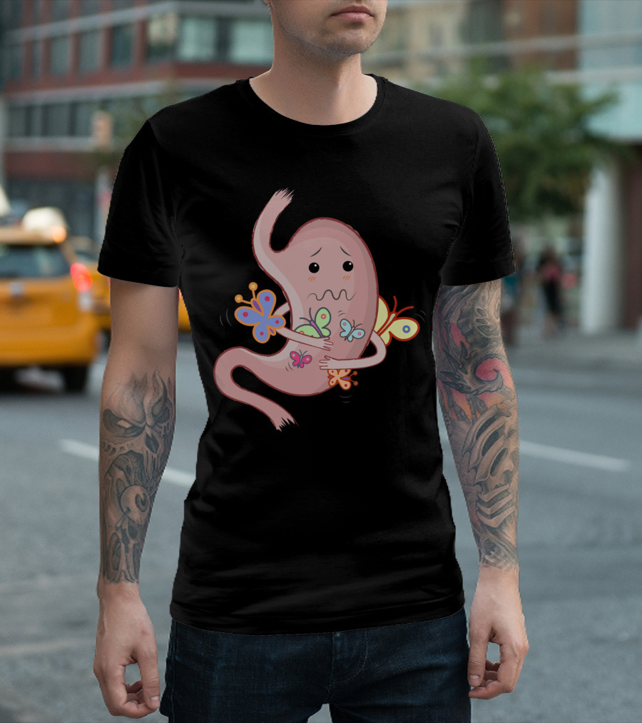 Butterflies In Stomach Feeling Love And Anxiety T-Shirt