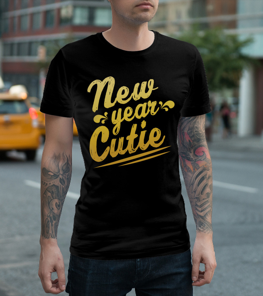 New Year Cutie Celebration Vintage Typography T-Shirt