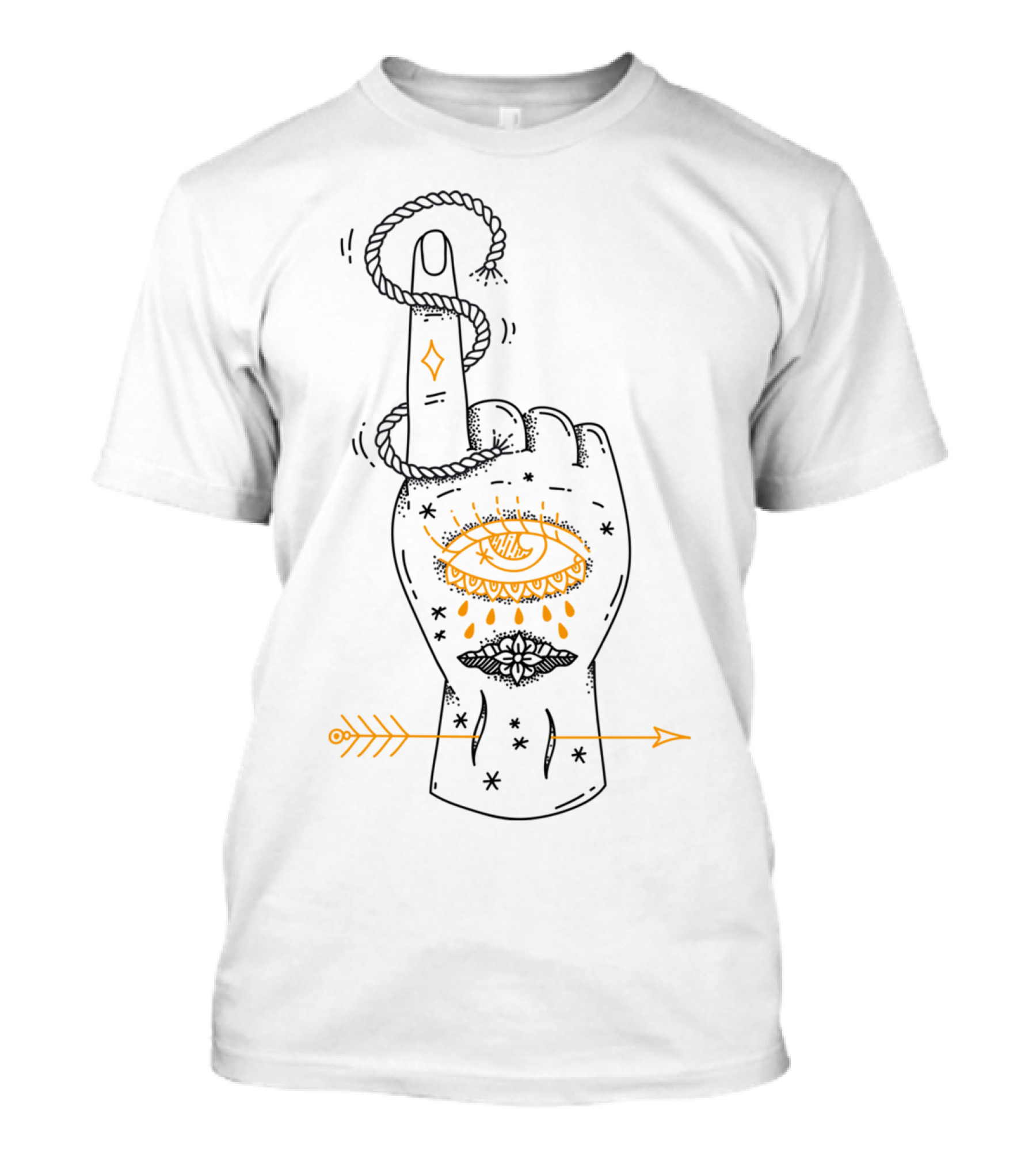 OneEye Hand With Intricate Eye And Arrow Motif T-Shirt